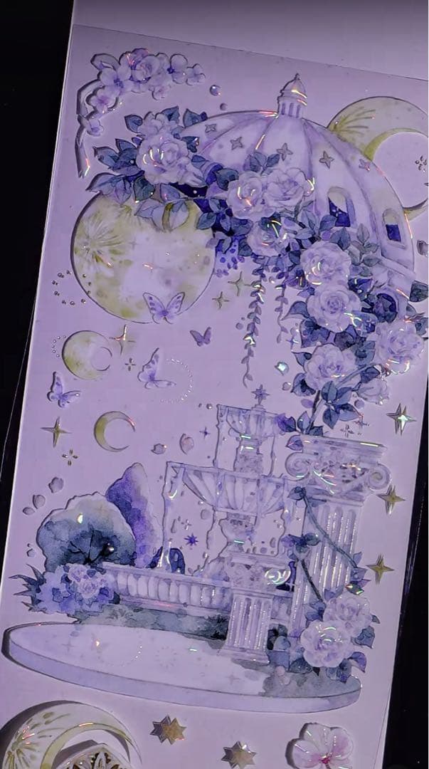 【8582】海外　マステ　3/5/巻売り　貝殻光マスキングテープ　夢神の庭