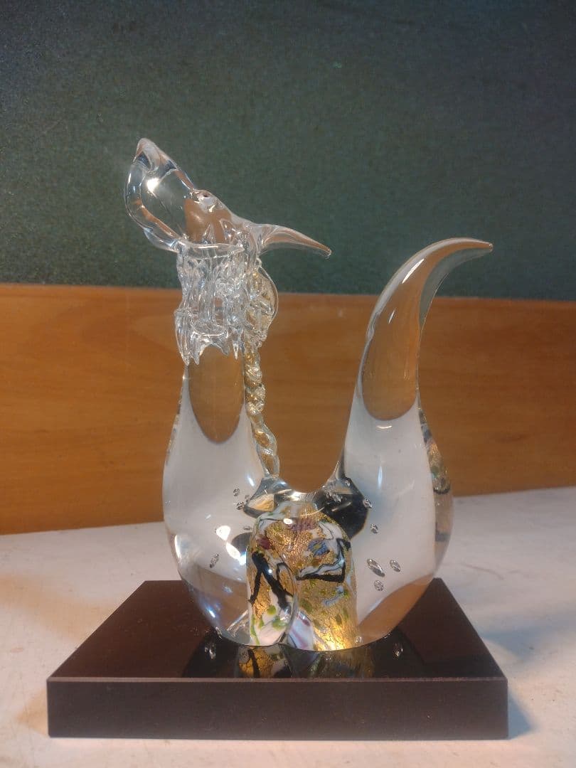 グラスアート黒木 ◆ 干支 辰 ◆ 黒木国昭 ガラス工芸 ◆ 金彩象嵌 光琳