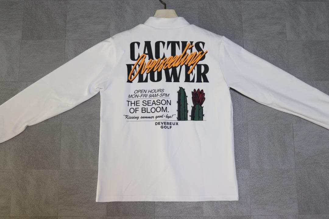 新品【デヴァロー ゴルフ】レディース モックネック 長袖Tシャツ 白 M