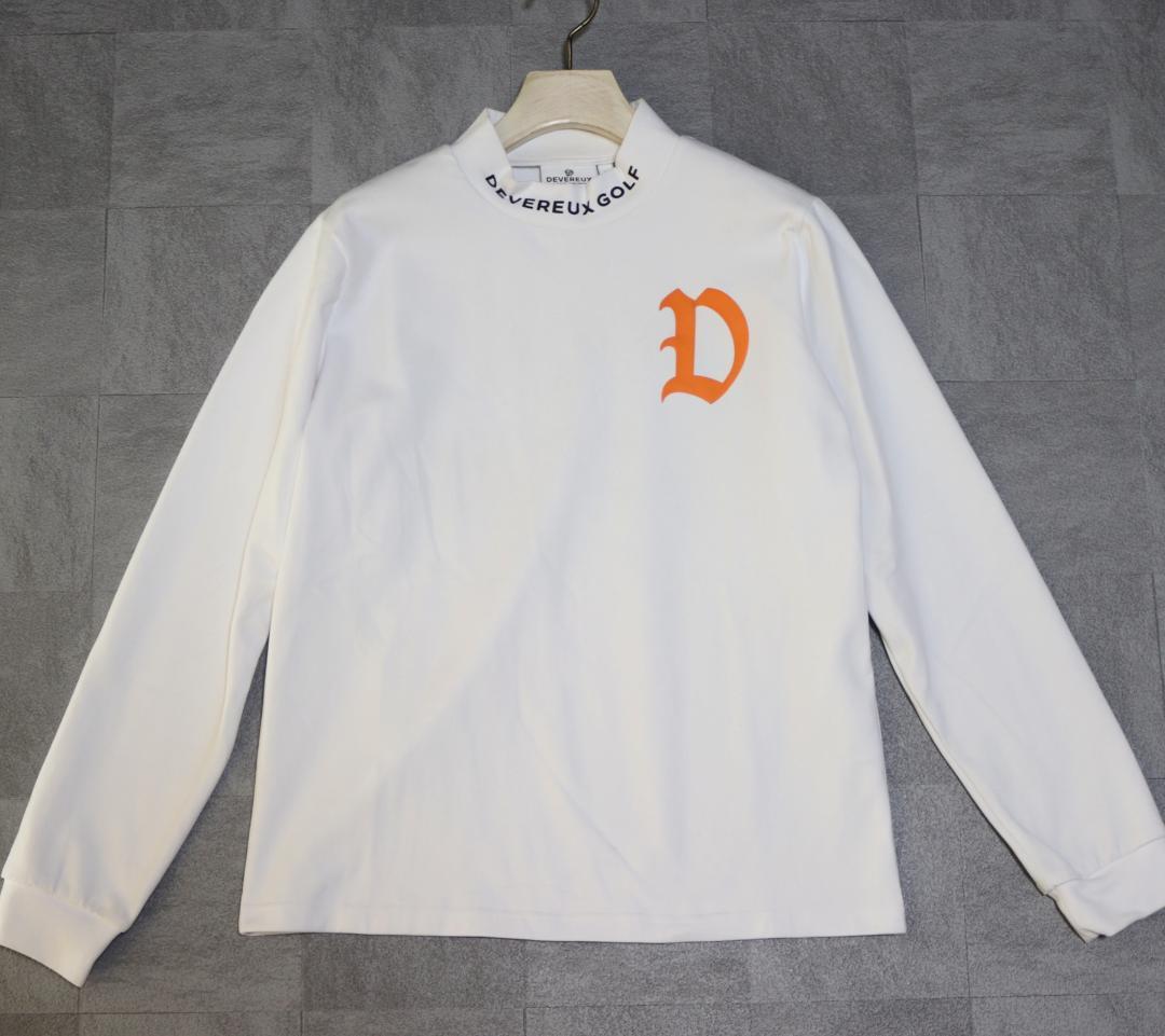 新品【デヴァロー ゴルフ】レディース モックネック 長袖Tシャツ 白 M
