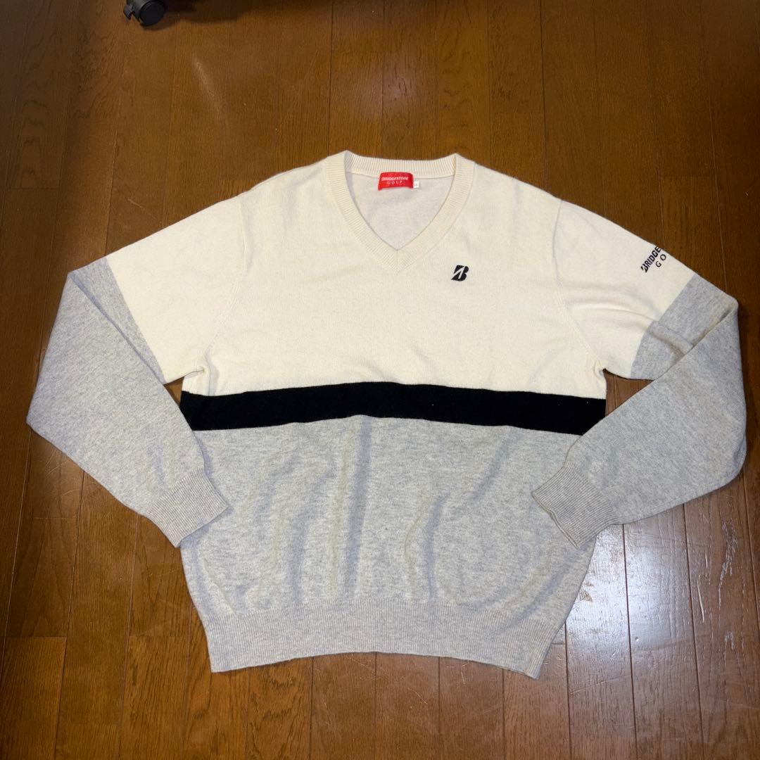 カシミヤ100% ブリヂストンGOLF Vネックセーター