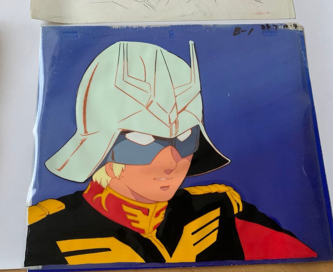 セル画　機動戦士ガンダム　シャア・アズナブル　背景　下絵　当時物　初代ガンダム