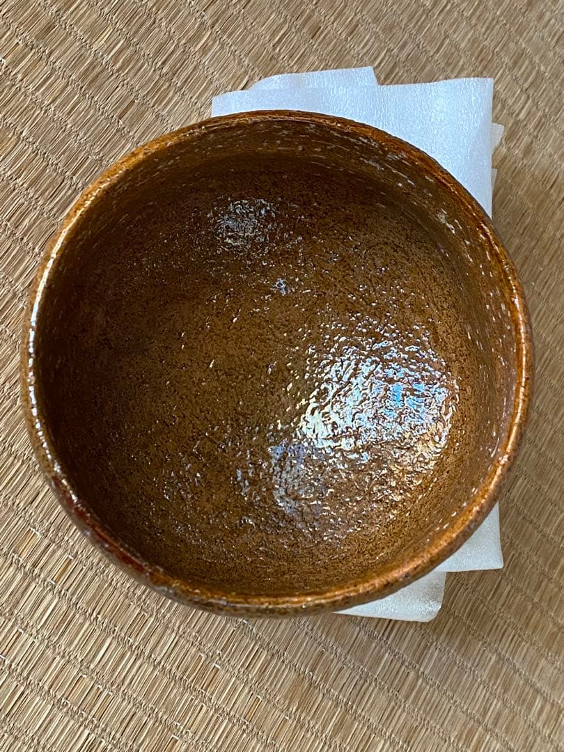 ⭐大樋焼 九代 大樋長左衛門作 飴釉 抹茶碗 茶道具 アンティーク 骨董品