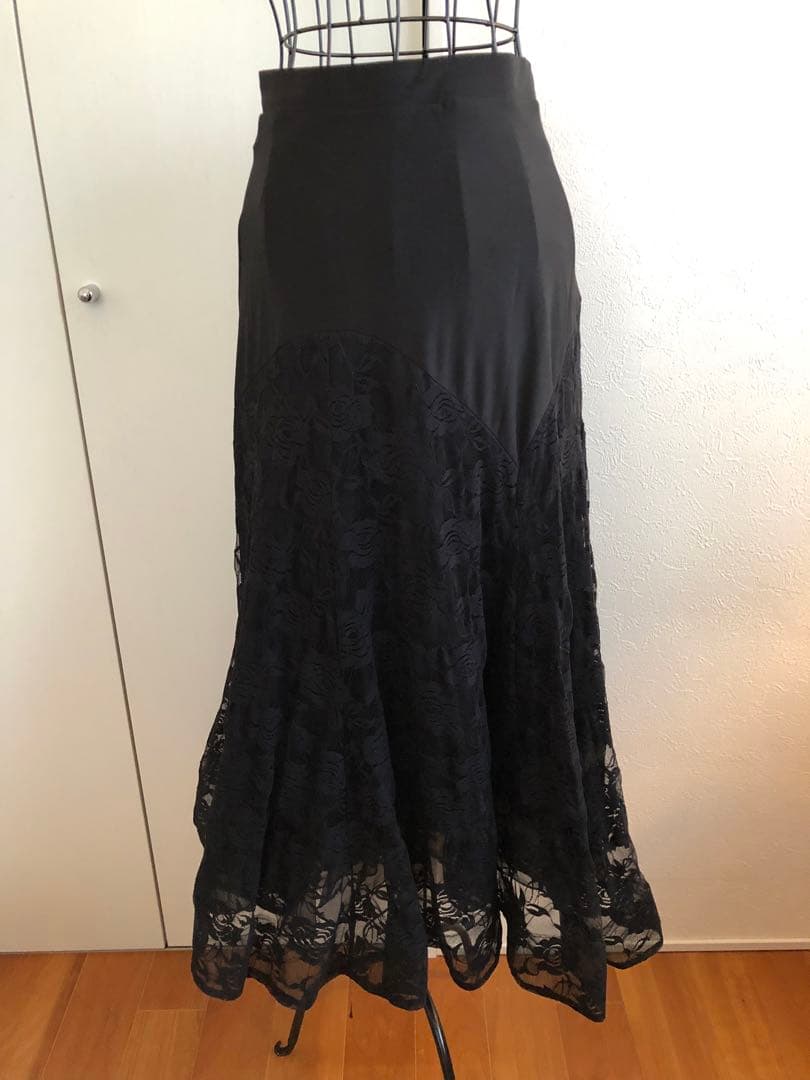 美品❣️ ❤️レイリーナ　社交ダンス　 レーススカート　ブラック❤️