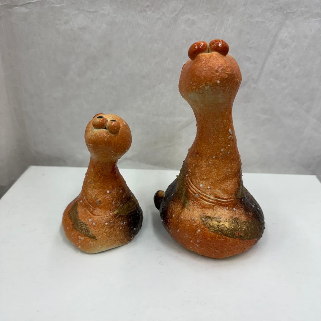 新品未使用品　陶器　へび　置物　２個セット