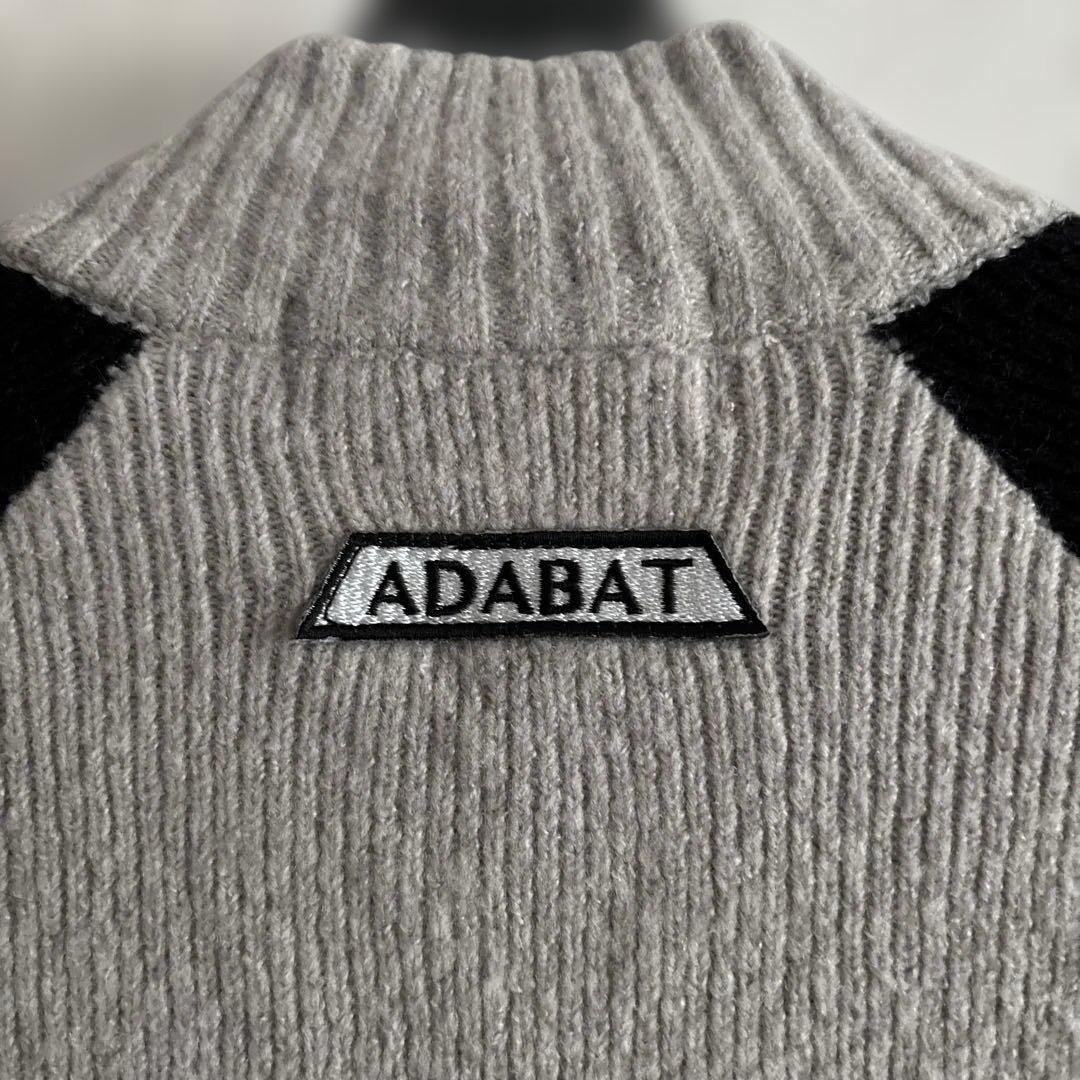 adabat ジップアップセーター 黒・グレー・白