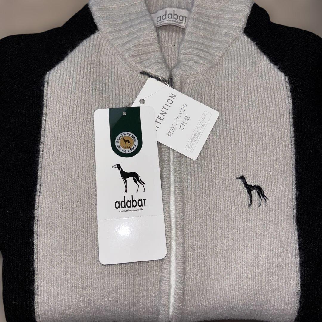 adabat ジップアップセーター 黒・グレー・白
