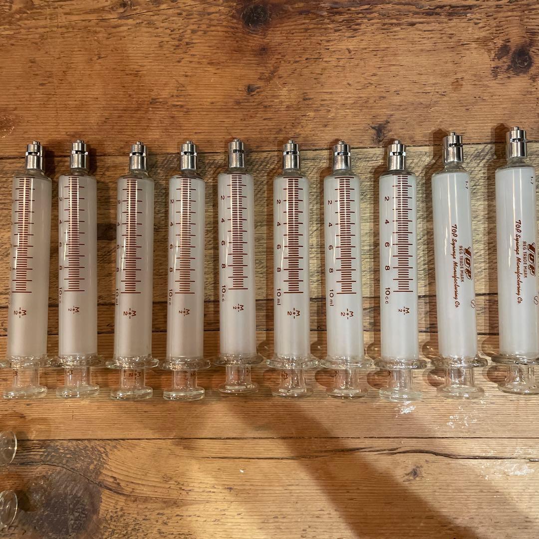 トップ硝子注射筒 10cc10本 5cc2本ルアーロックインターチェンジャブル