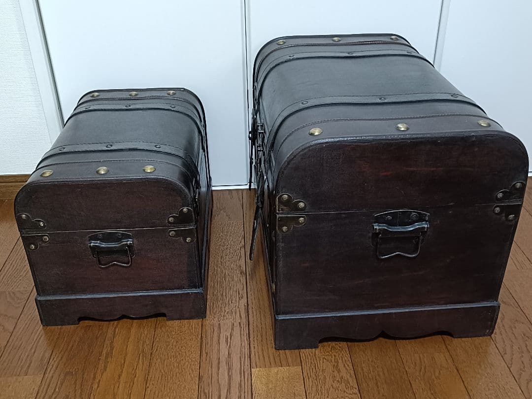 アンティーク 木製木箱 2個セット 大小