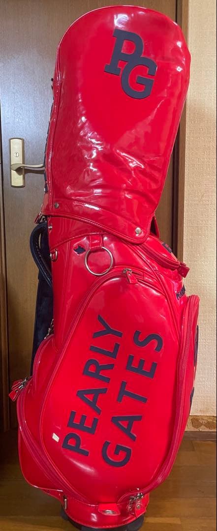 PEARLY GATES エナメルキャディバッグ レッド