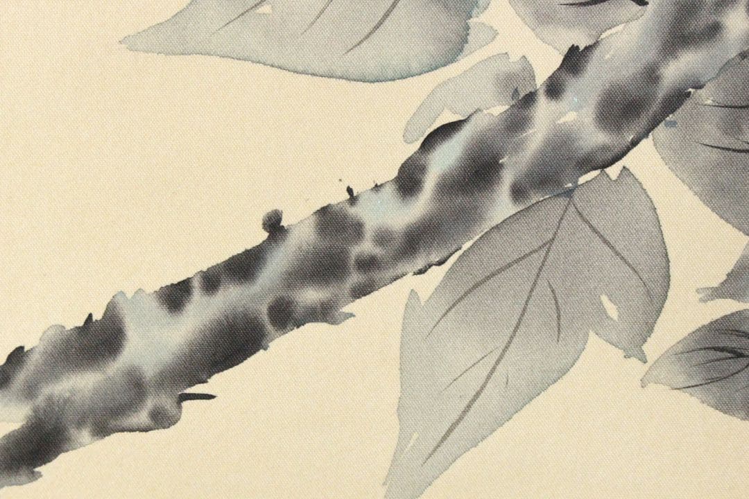 No5207 掛軸　稲垣伯堂　牡丹図　着色絹本　日本画　古画　古美術　送料無料