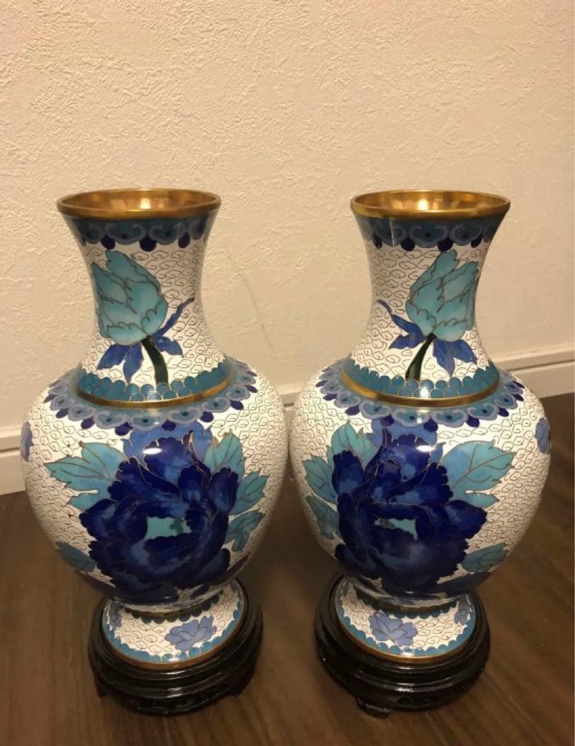 中国七宝焼 花瓶 花器 中国美術 景泰蓝（けいたいらん）