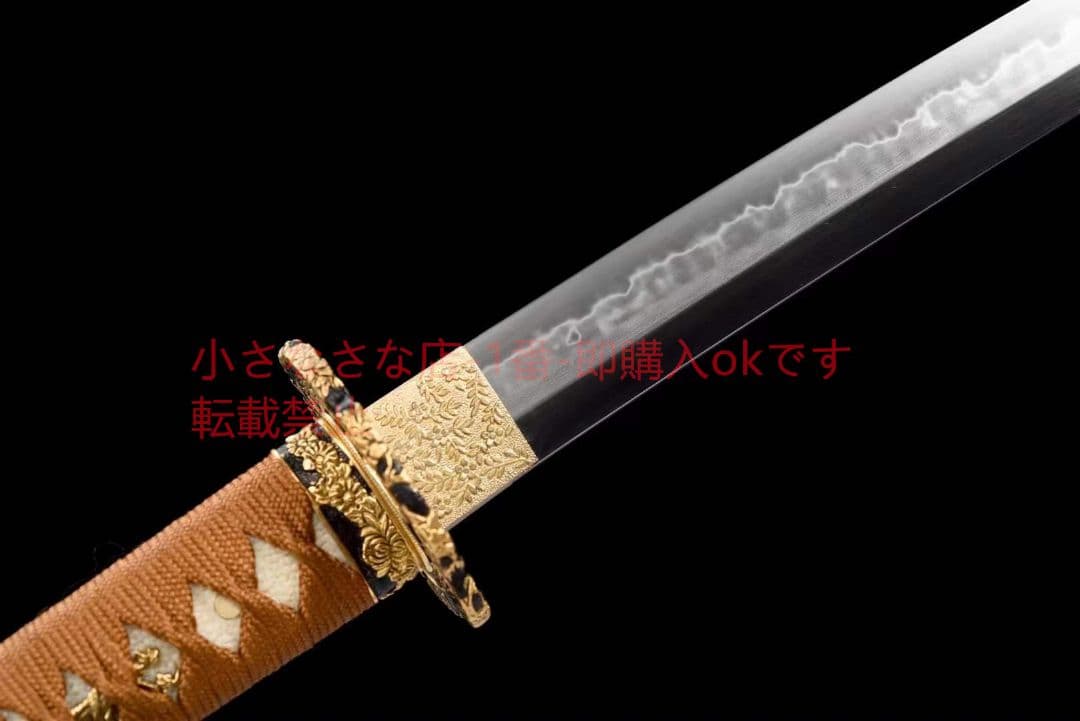 精彫銅装鎏金鎏銀月夕花晨 古兵器 武具 刀装具 日本刀 模造刀 居合刀