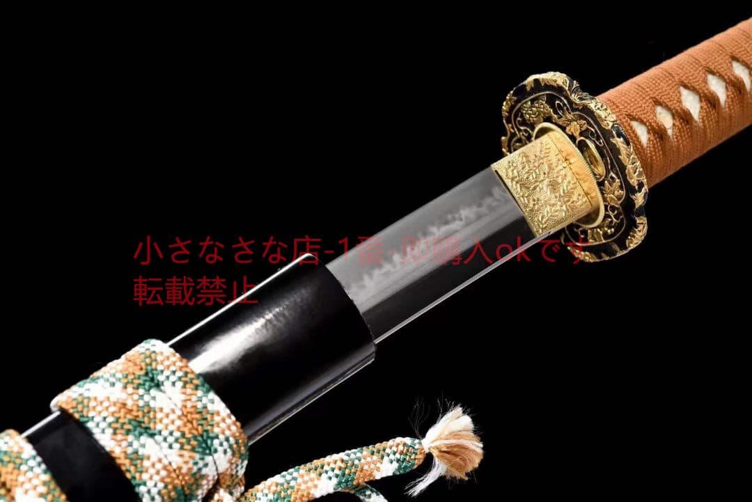 精彫銅装鎏金鎏銀月夕花晨 古兵器 武具 刀装具 日本刀 模造刀 居合刀