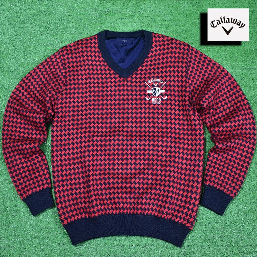 Callaway/キャロウェイ 防風Ｖネックセーター【レッド/LL】美品！