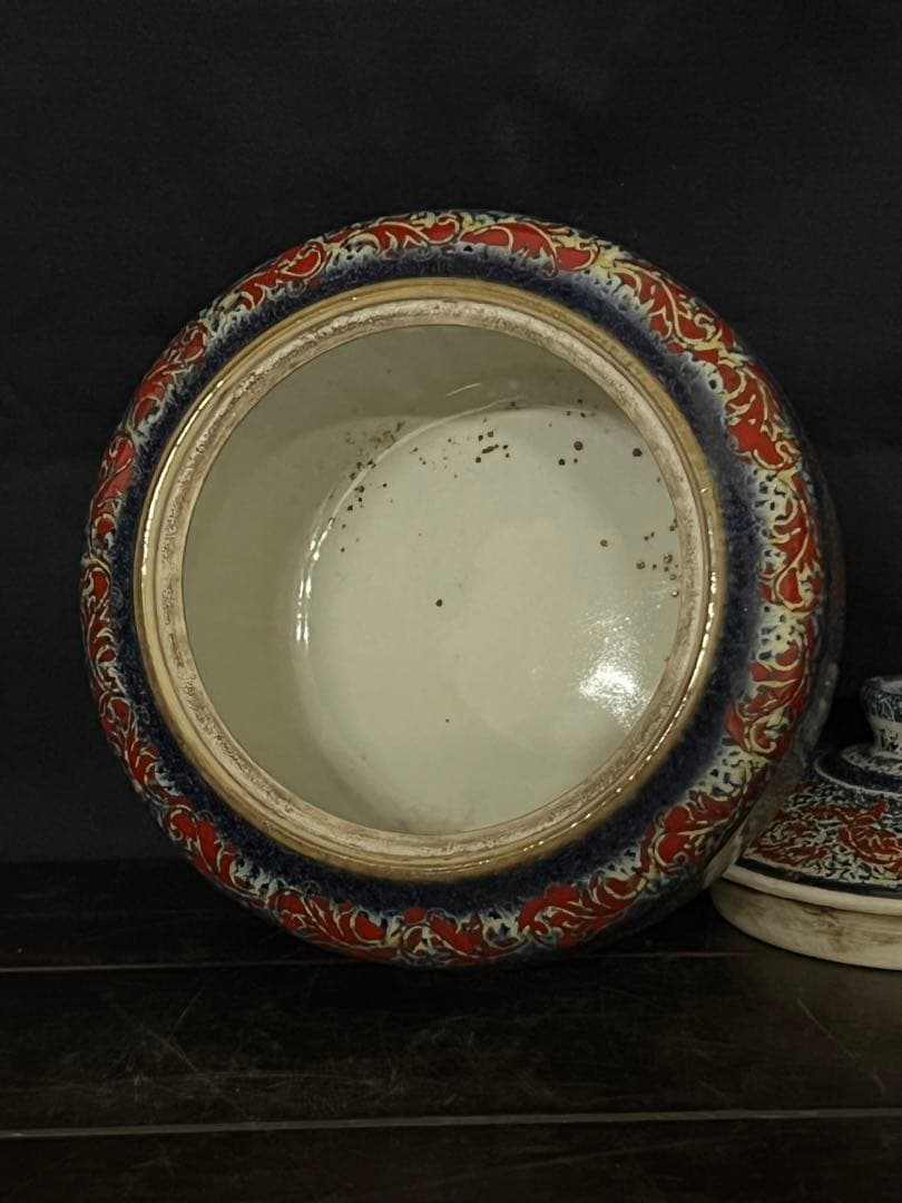 【倉庫整理品】中国古美術/清時代呂鈞窯壺【大清乾龍年製】在銘：XG66