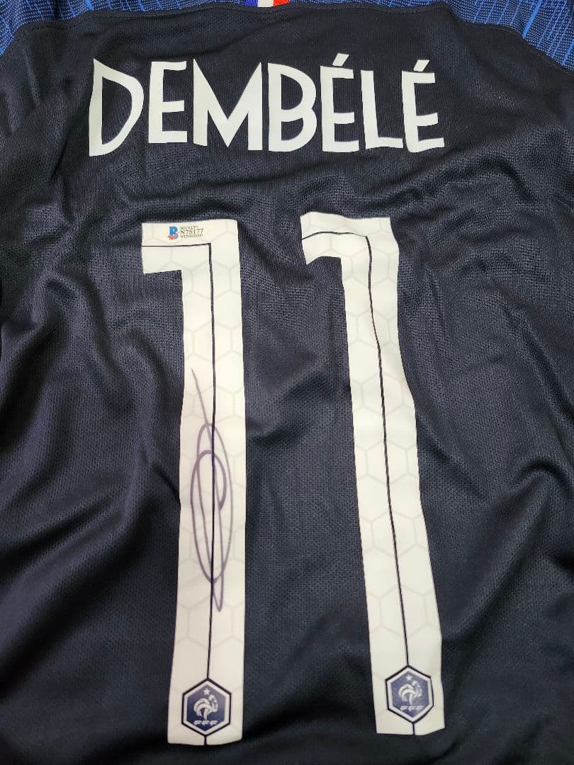 デンベレ サイン入り フランス代表 サッカー ユニフォーム 証明書付き PSG