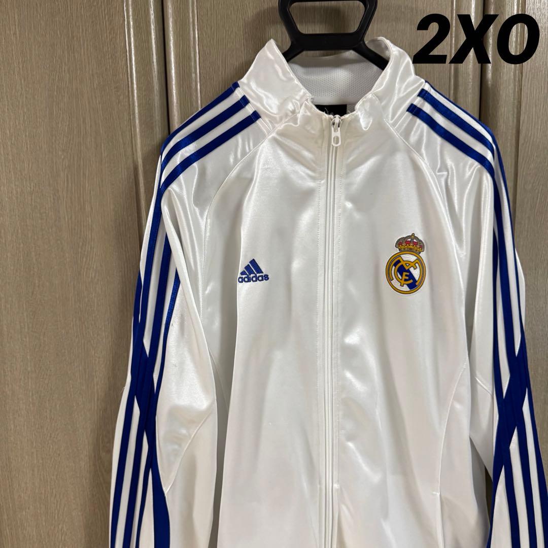 adidas製 レアル・マドリードトラックジャケット 2XOサイズ/ホワイト