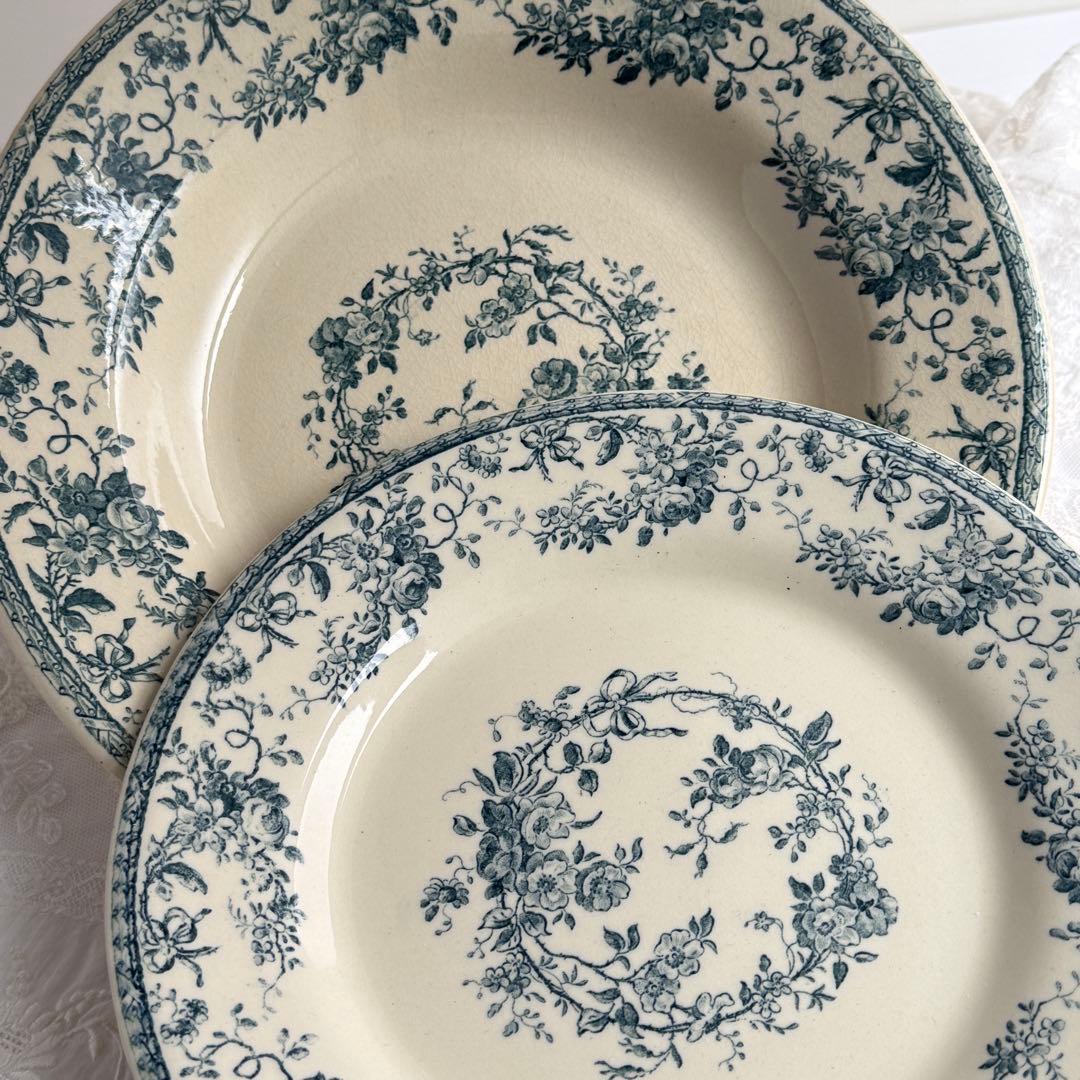 フランスアンティーク　Gien Bouquets de roses 深皿②