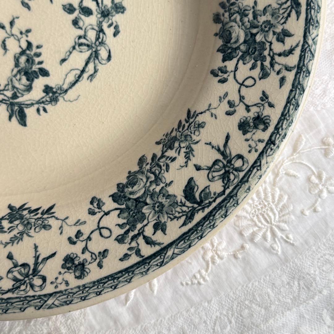 フランスアンティーク　Gien Bouquets de roses 深皿②