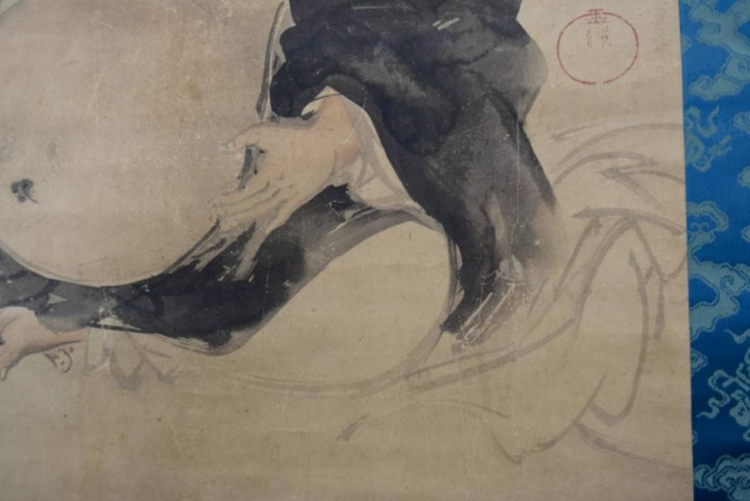 【真作】望月玉渓/布袋図/大幅/掛軸/名家伝来/AA-489