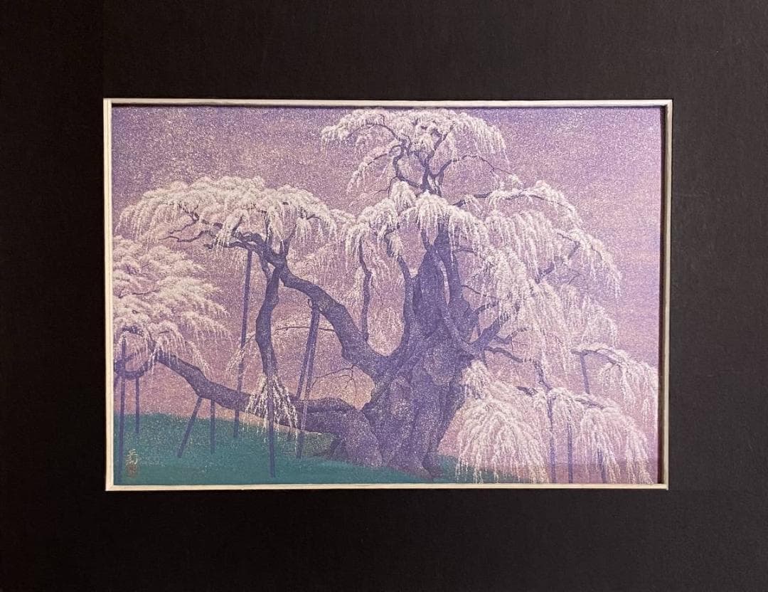 羽柴正和、【桜華】、希少な額装用画集より、新品額装付