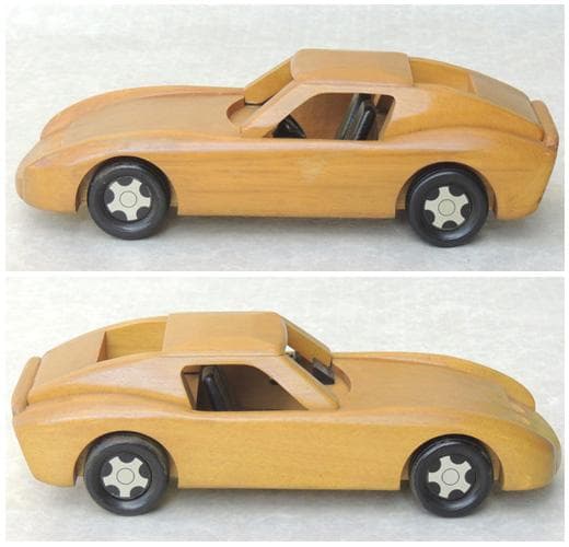 ★ 木製 手造りスポーツカー ★ ３９×１５㎝・重さ1.2㎏　左ハンドル