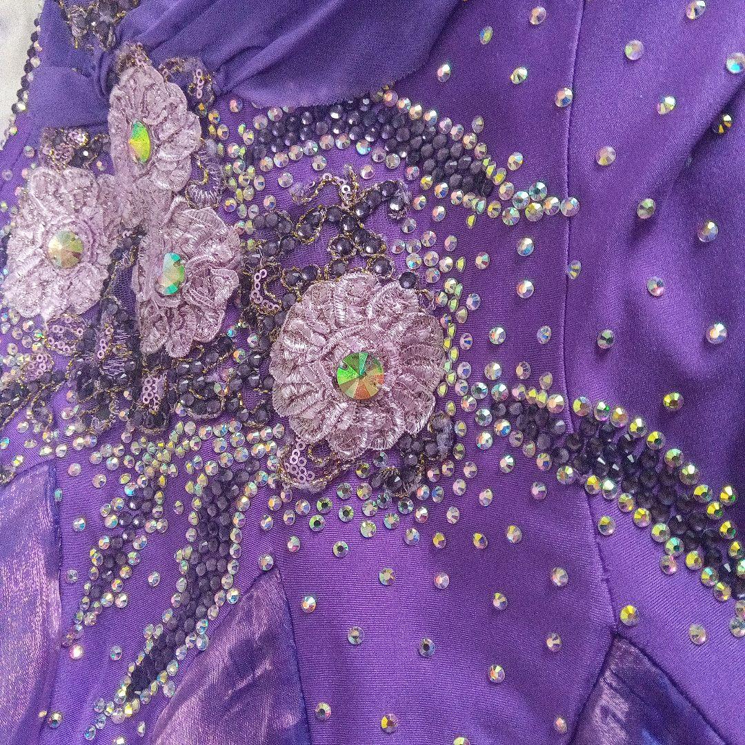 紫の社交ダンススタンダードドレス　Lサイズ