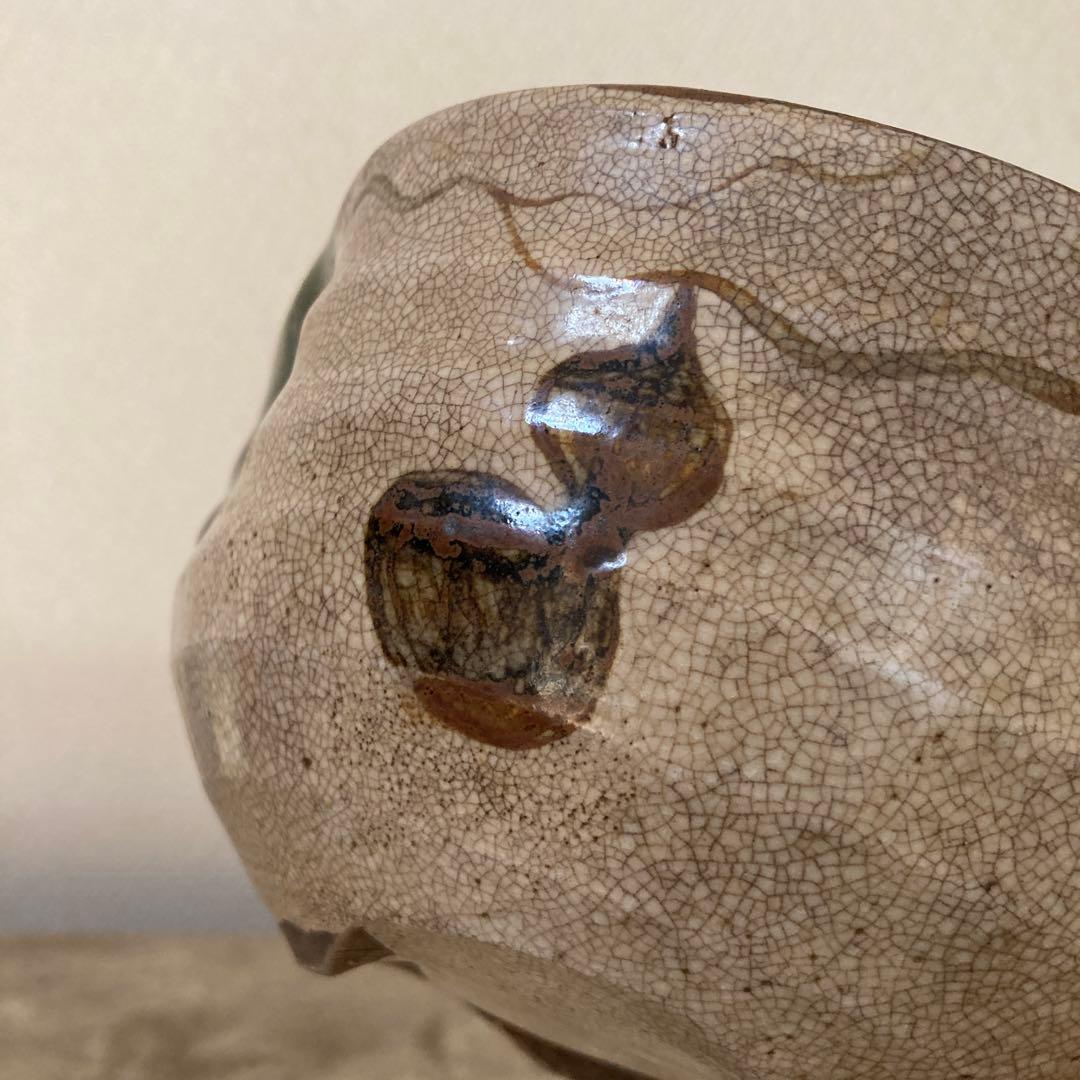 古瀬戸　織部　時代抹茶茶碗　江戸末〜明治〈検 絵志野　加藤春岱　美濃焼