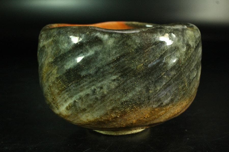 茶道具 小川長楽作 赤楽茶碗 書付(K-XA949)