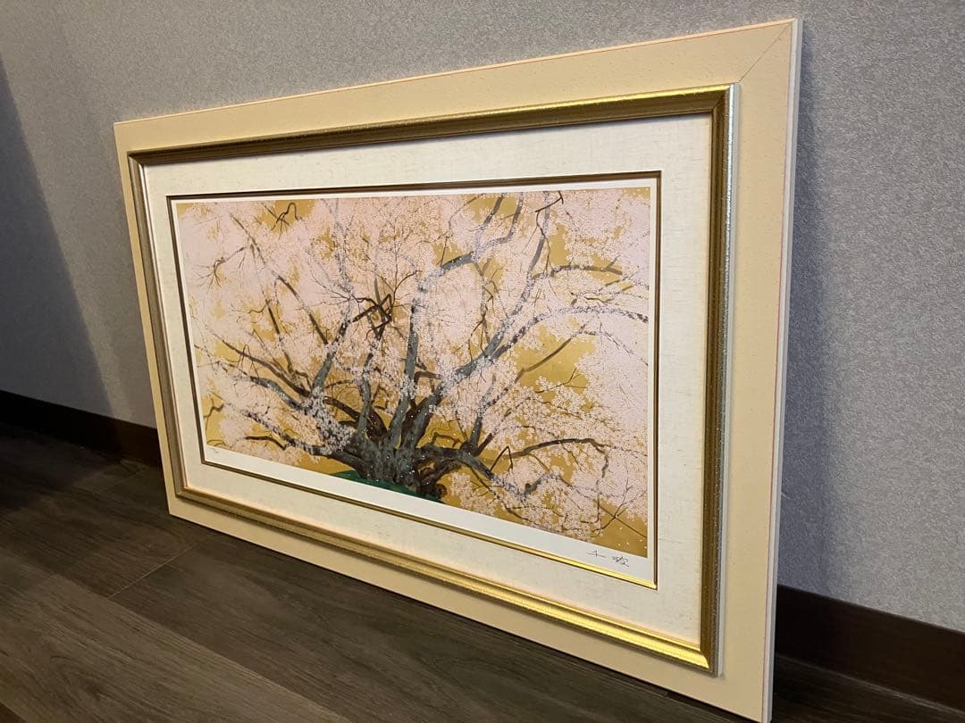 真作 中島千波「素桜神社の神代桜」ジクレー 直筆サイン 限定200 証明書 額装