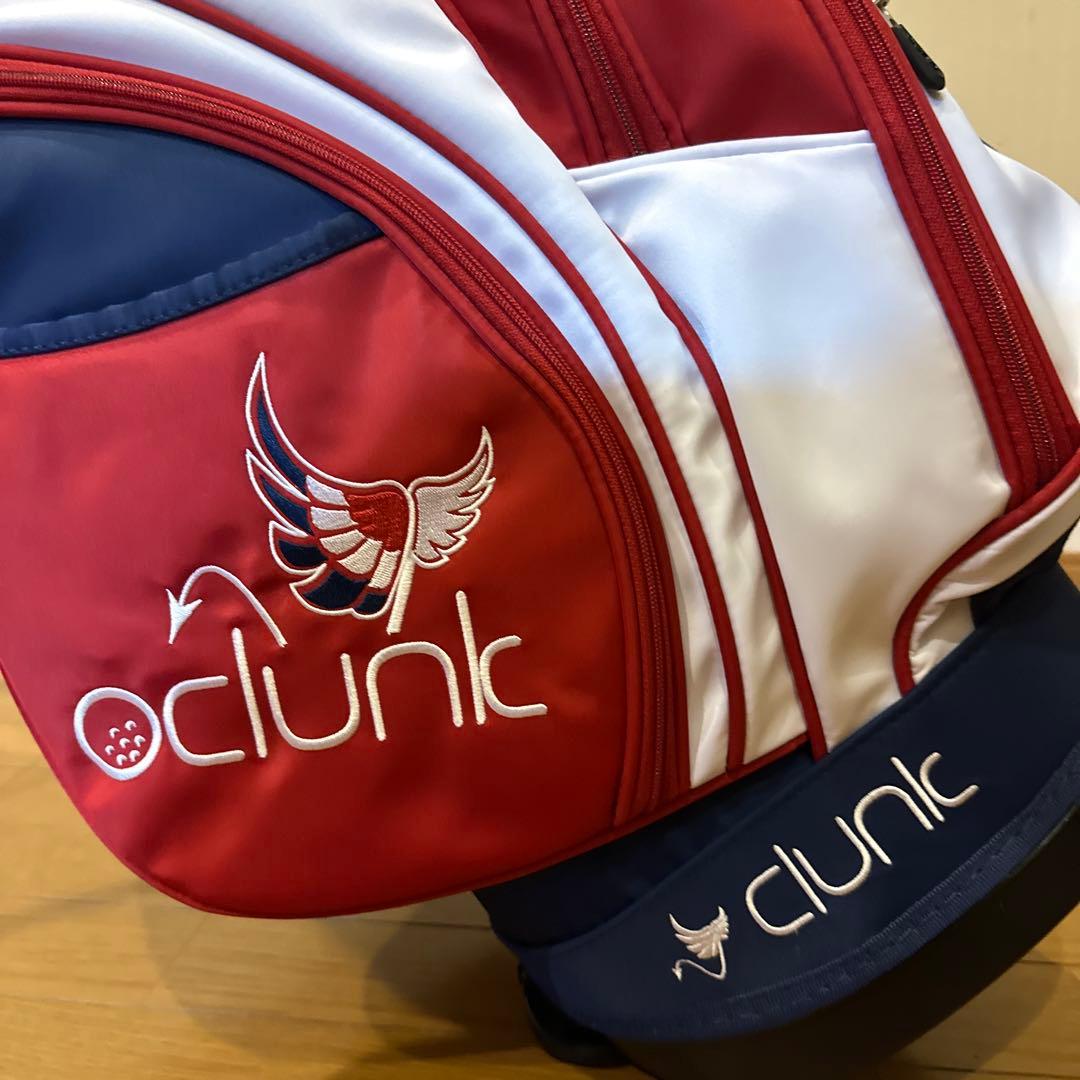 oclunk 軽量撥水ゴルフバッグ 9.0型 RD×WH