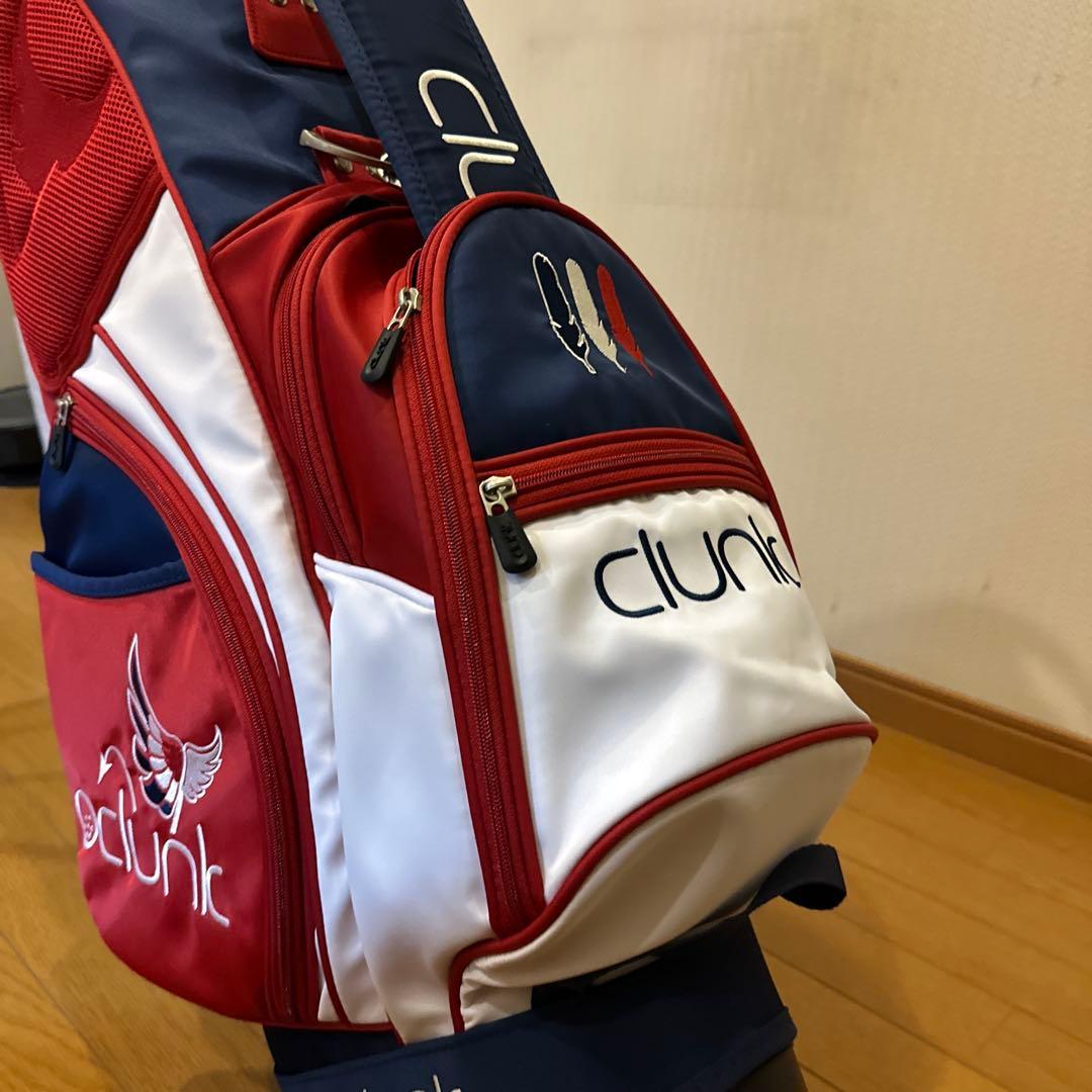 oclunk 軽量撥水ゴルフバッグ 9.0型 RD×WH