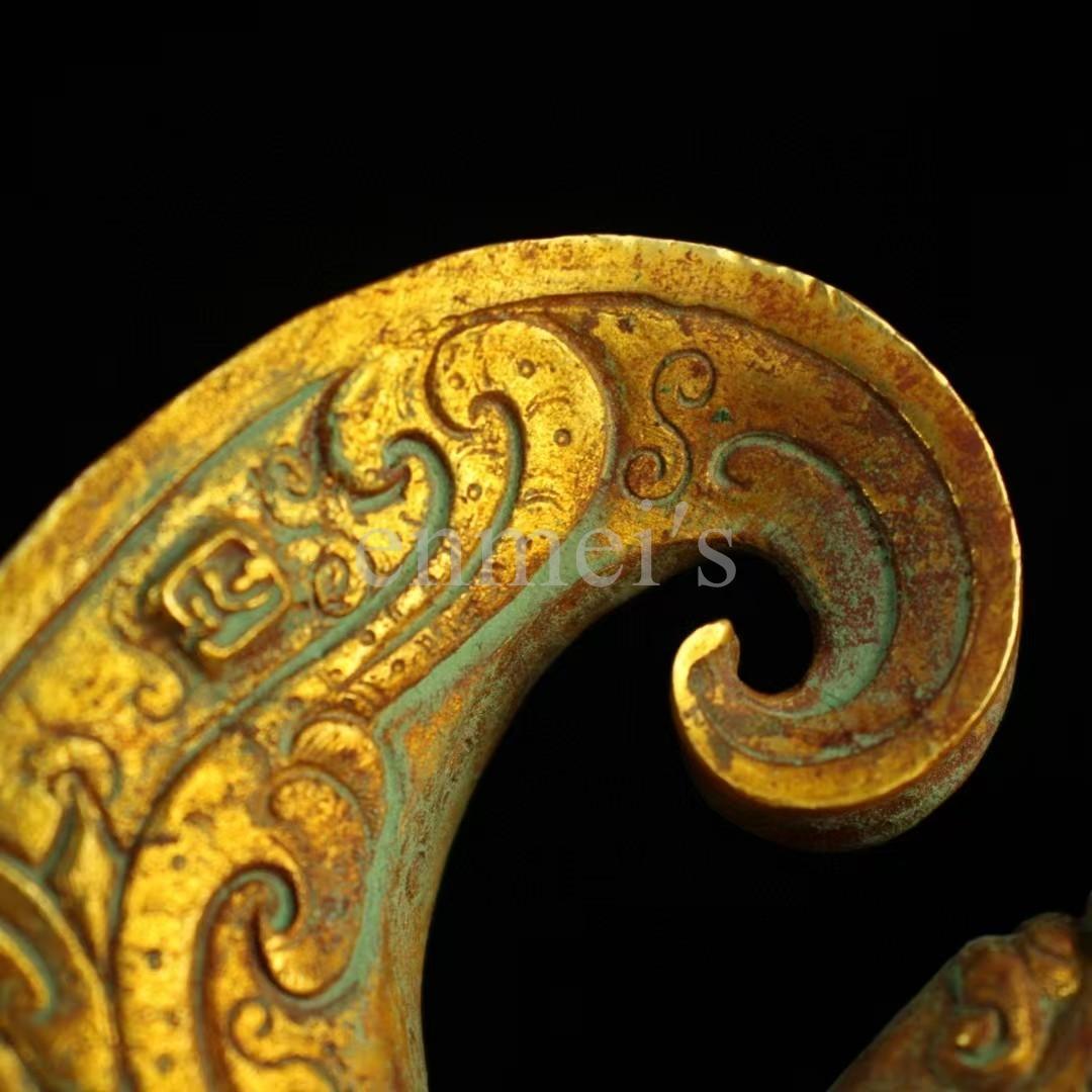 旧蔵 純銅製 鎏金 獣形 酒杯 古銅器 お酒用グラス・純手作り・案頭・酒具・置物