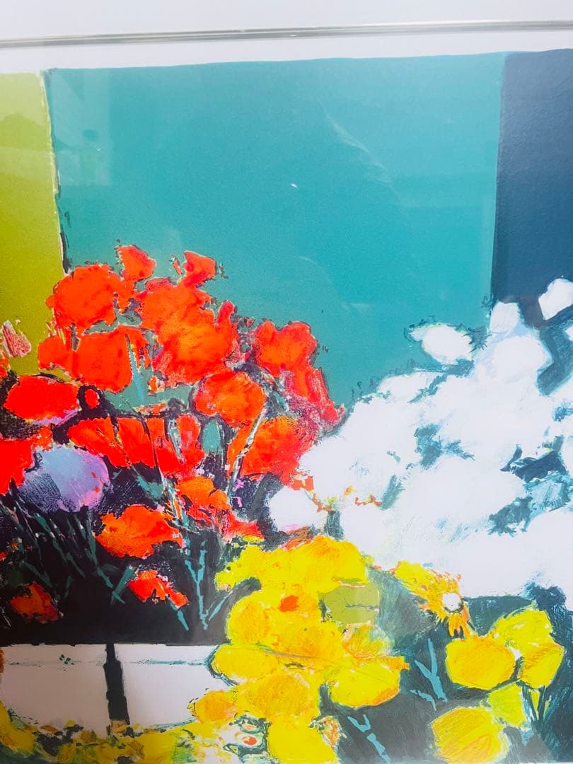 ジャン・クロード・アレンバック作 リトグラフ 版画 サイン入り グラジオラスの花