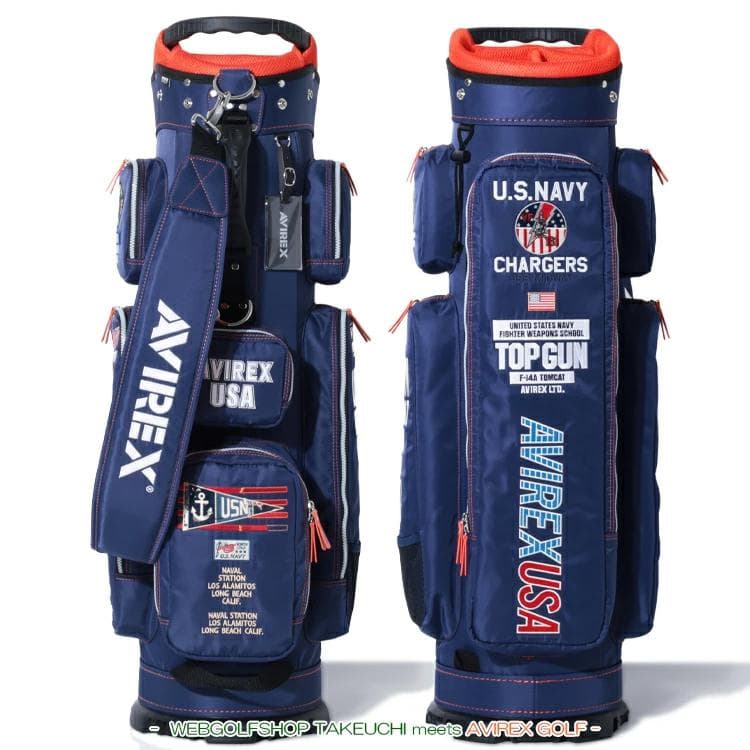 新品 AVIREX アヴィレックスゴルフ キャディバッグ ネイビー