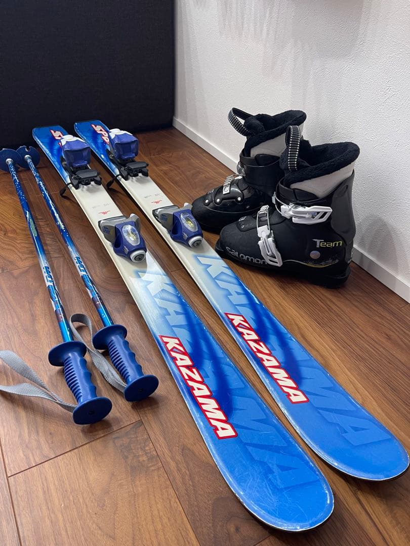 KAZAMA スキー板110㎝ Salomon ブーツ ストック セット 子供用