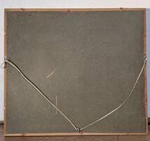 【真作】絵画　油彩8号　清流きらめく渓谷美　水音響く緑の回廊　X159