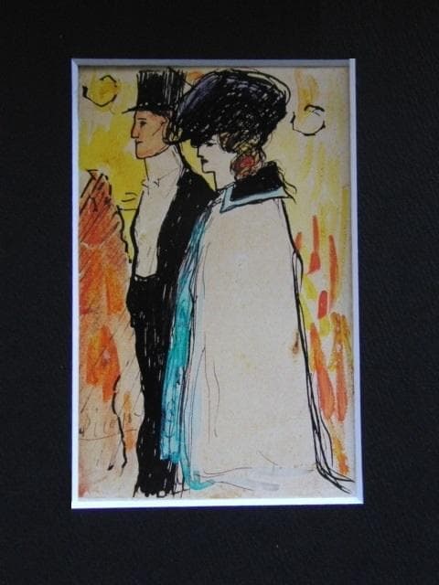 パブロ ピカソ、【成金のカップル】希少な画集画より 初期作品