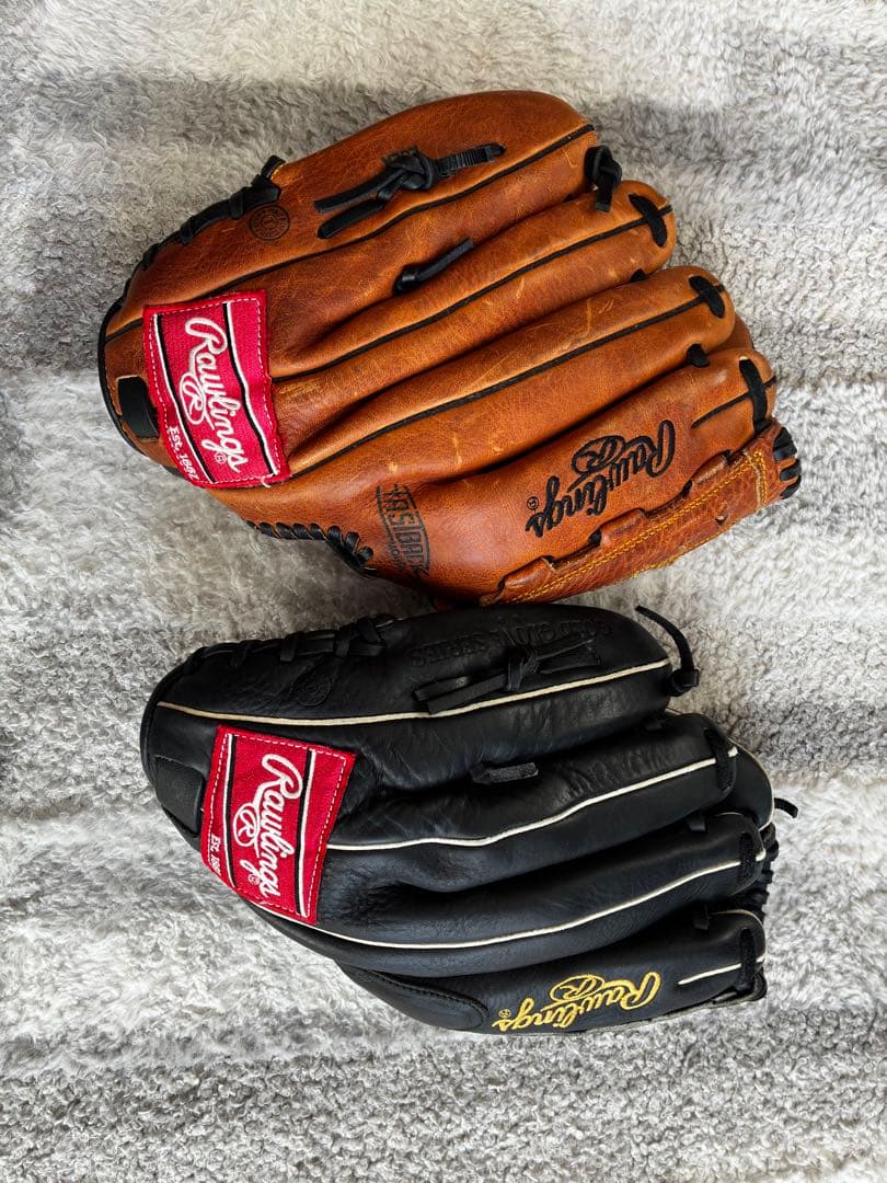 一般用Rawlings 野球グローブ ブラウン ブラック（2個セット）