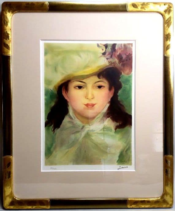 ルノワール 「帽子を被った少女 」リトグラフ 美品