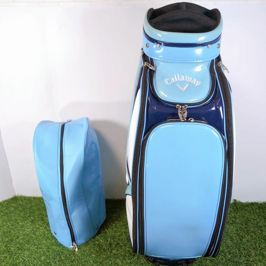 Callaway キャロウェイ ゴルフ キャディバッグ エナメル 青 白 ブルー