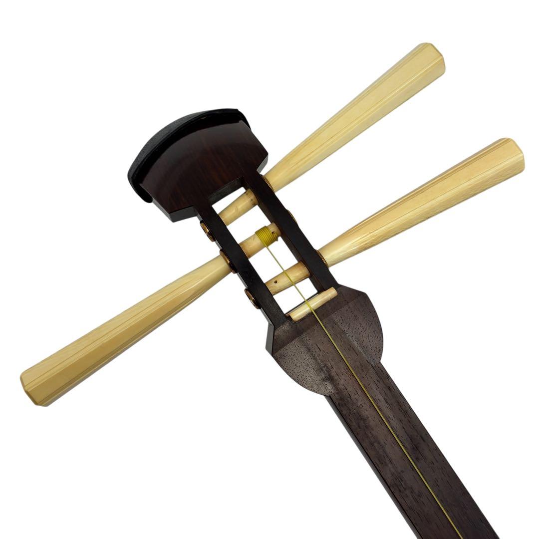 三味線 中棹 ハードケース付 全長約98cm 棹幅約28mm