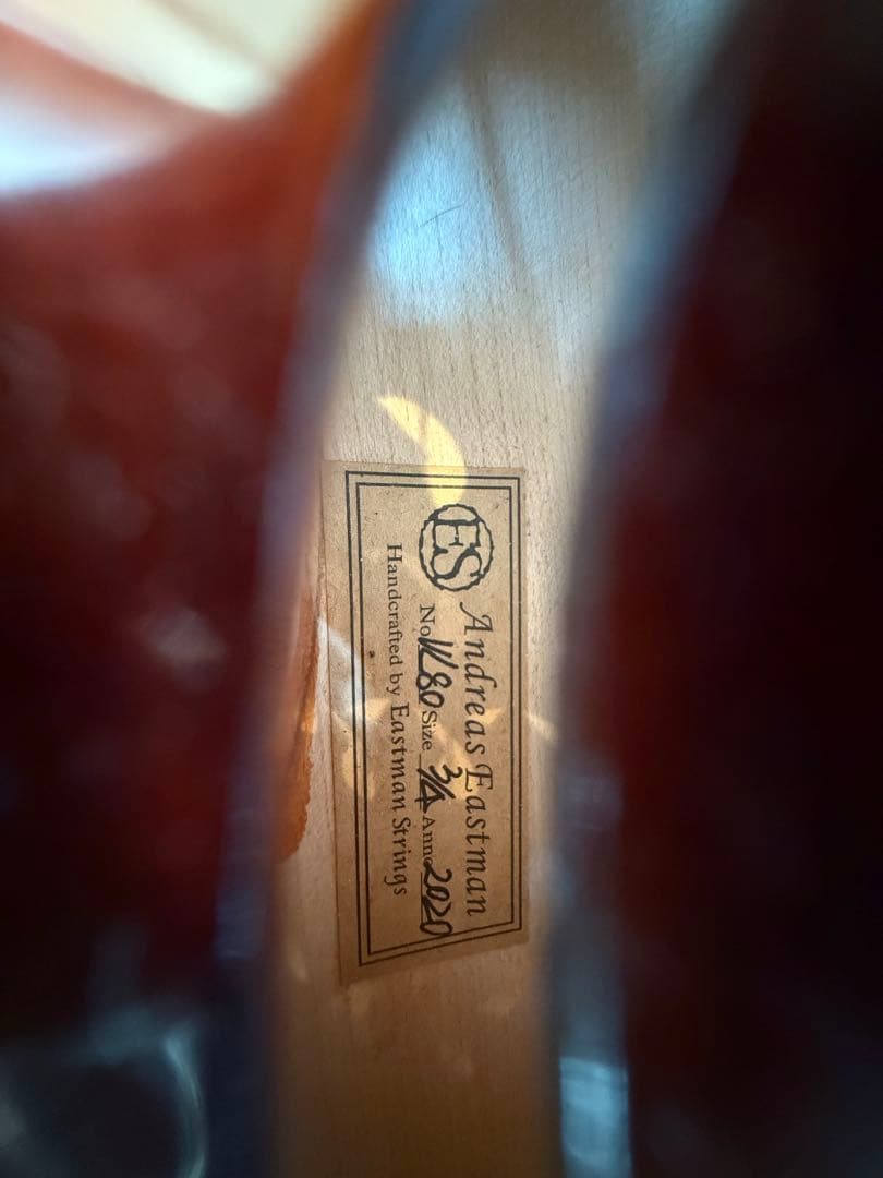 Andreas Eastman VL80 2020年 3/4 バイオリン本体