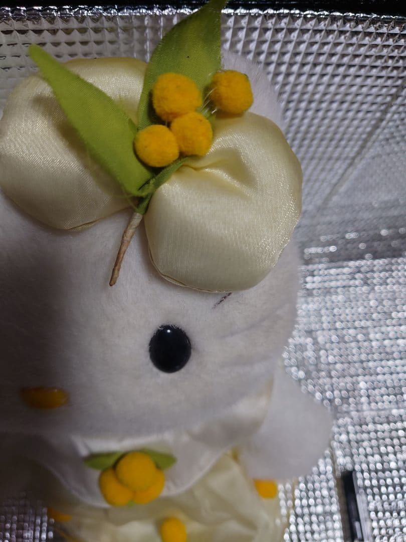 希少 平成レトロ 2000年 キティー ぬいぐるみ ドレス 花 Lサイズ
