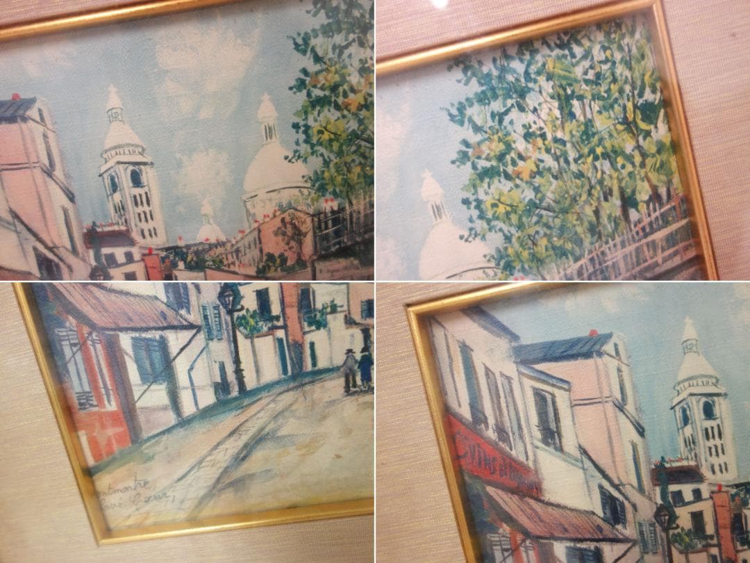 M▽モーリス ユトリロ モンマルトルのサクレカール 油絵 (37882)