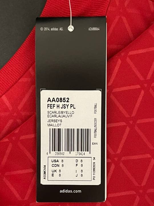 イニエスタ　選手支給　スペイン代表ユニフォーム