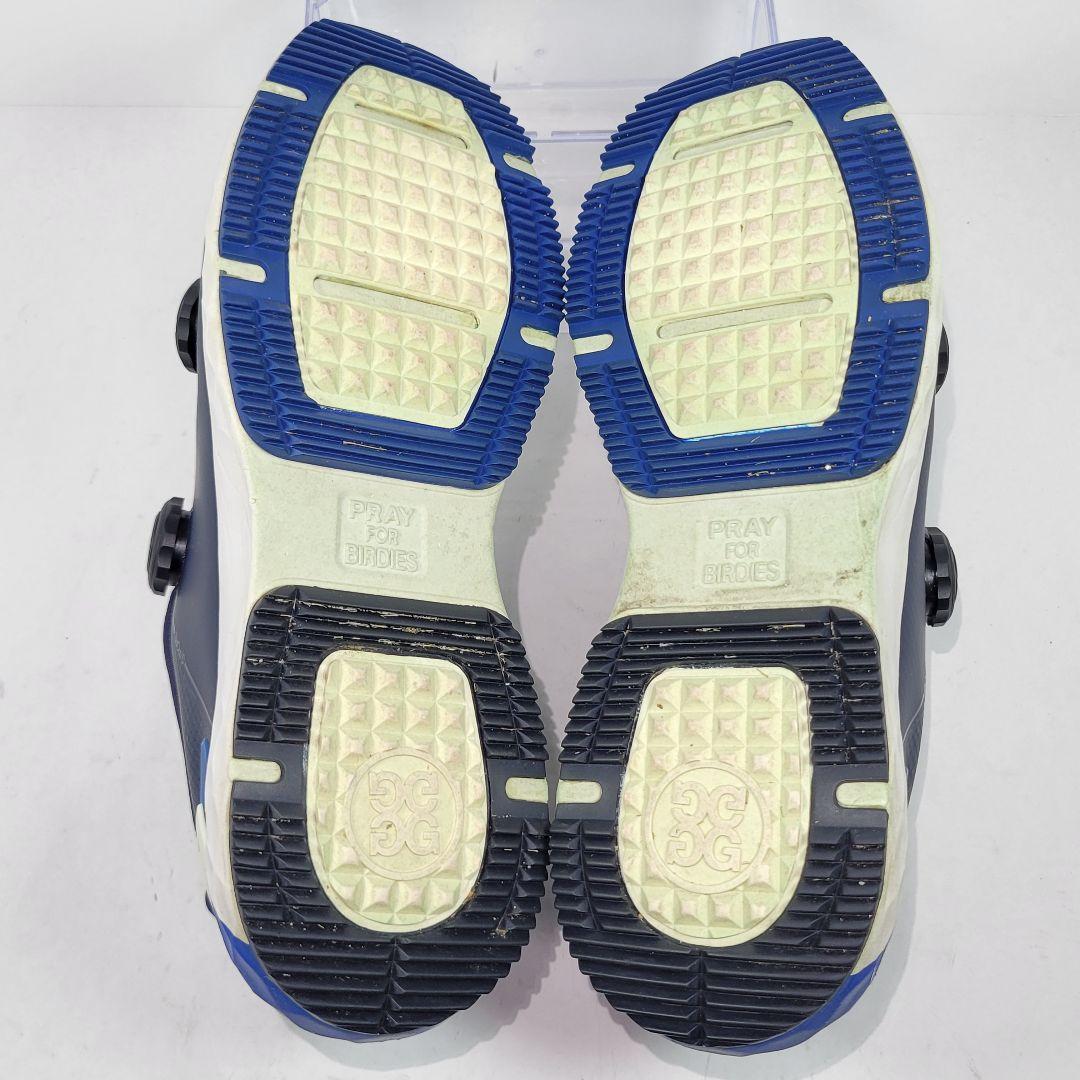 【美品】ジーフォア　ゴルフシューズ　ネイビー　ボア　スパイクレス