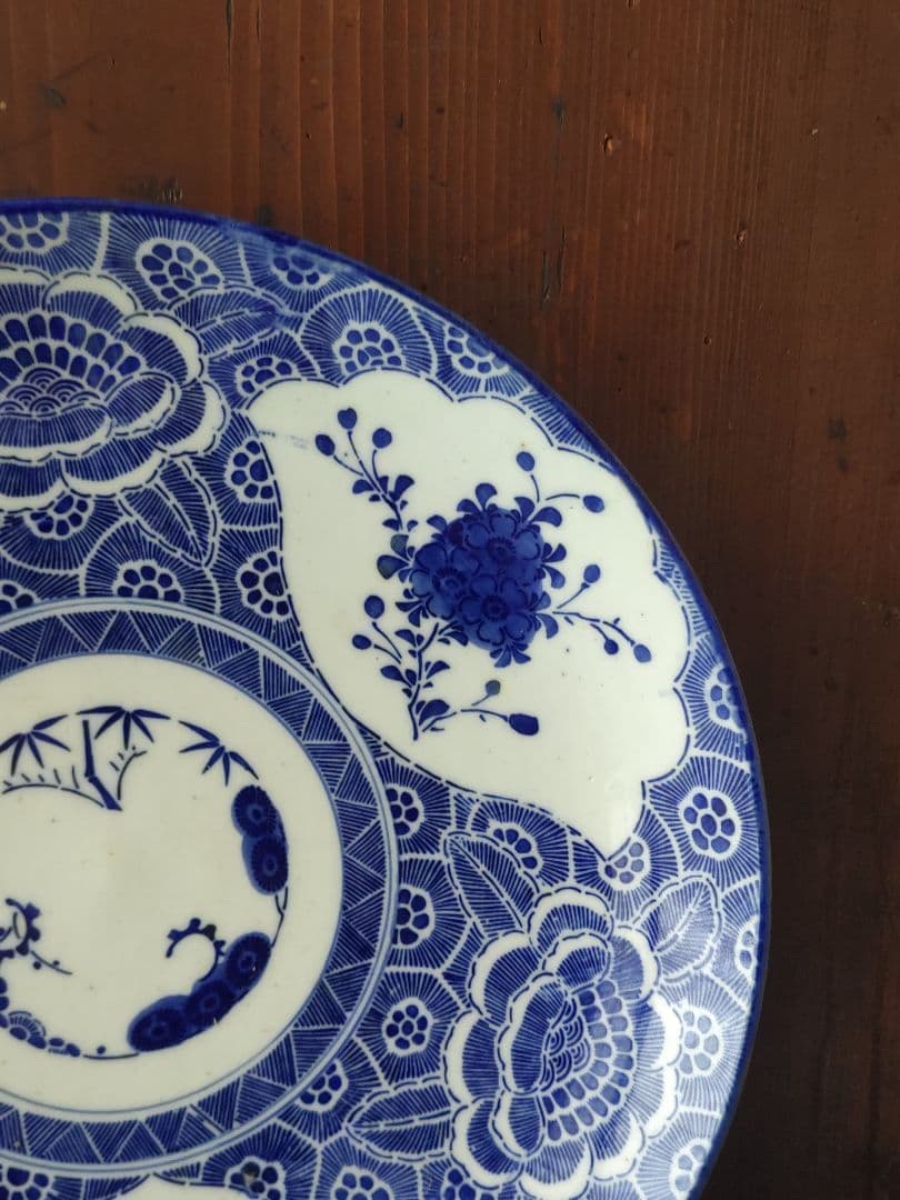 窓絵大皿　印判手　有田焼　佐賀県