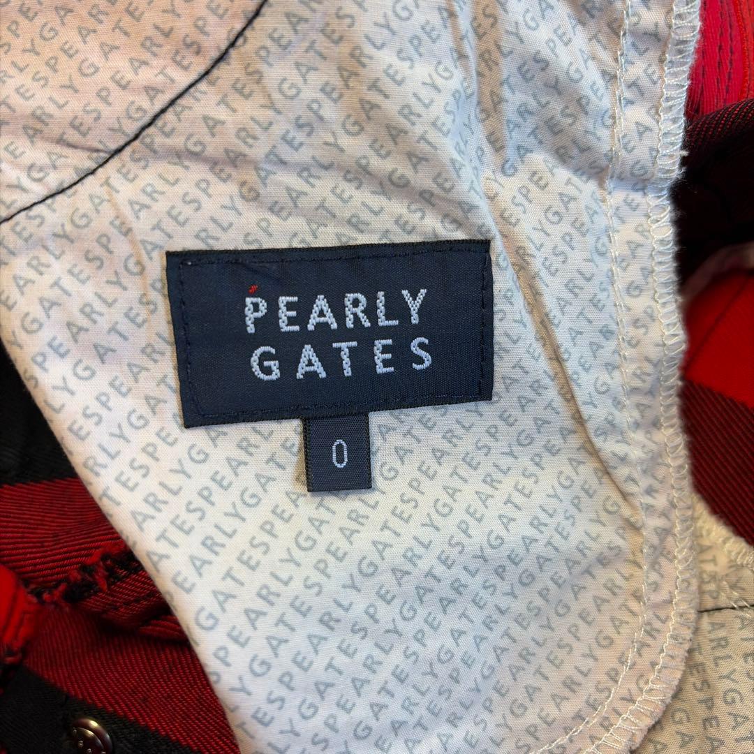 PEARLY GATES PG89 ゴルフ用パンツ レッド/ブラックチェック